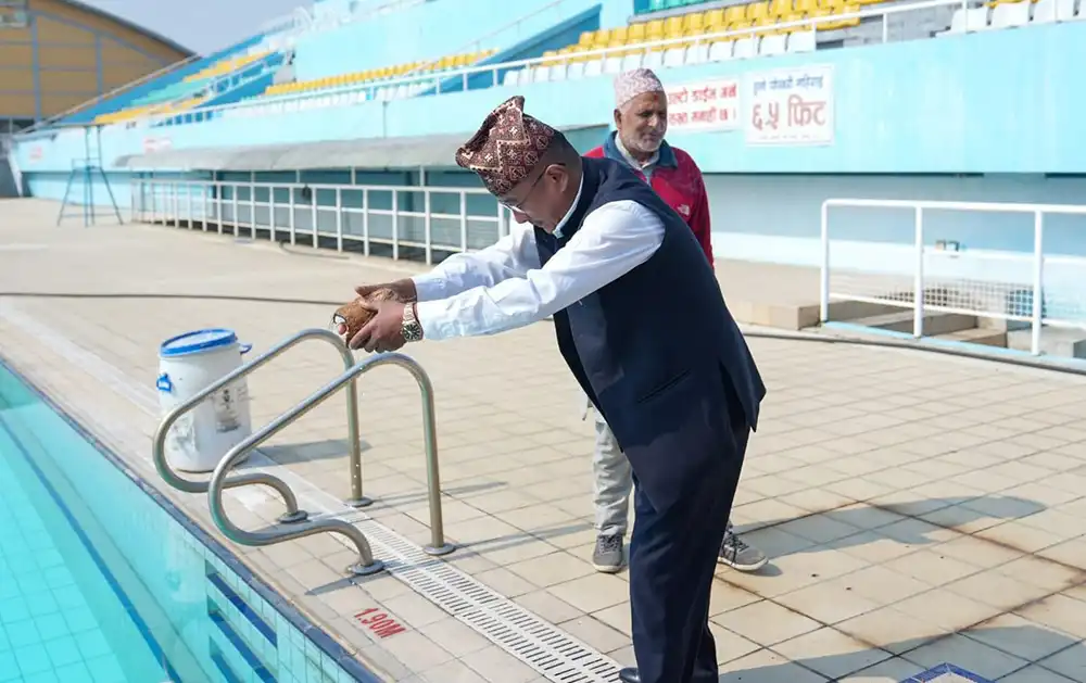 सातदोबाटोस्थित अन्तर्राष्ट्रिय खेलकुद परिसरको पौडी पोखरी सर्वसाधारणका लागि सञ्चालनमा